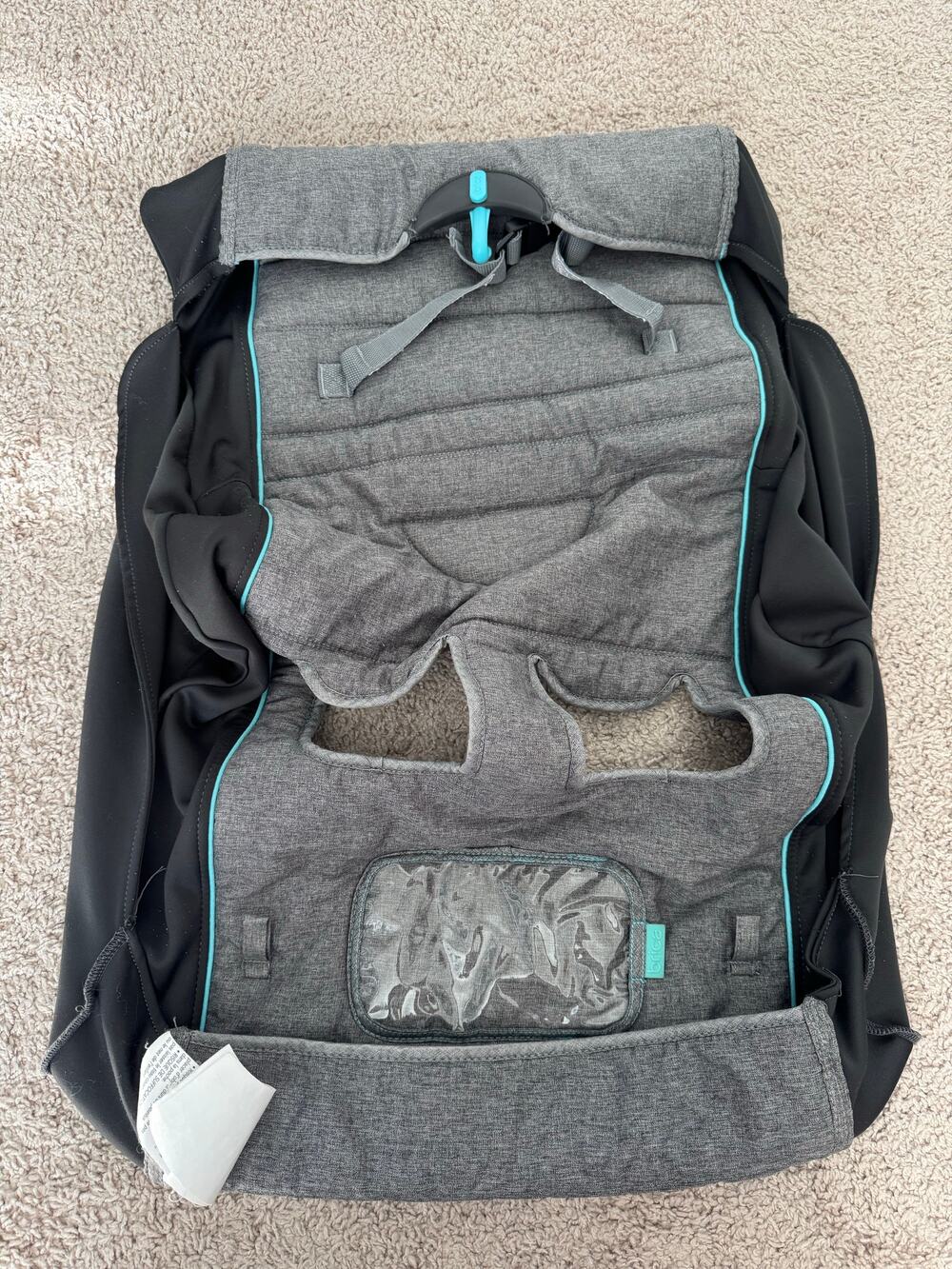 Munchkin Brica GoShop Shopping Cart Cover Gray Teal Baby Seat Cover